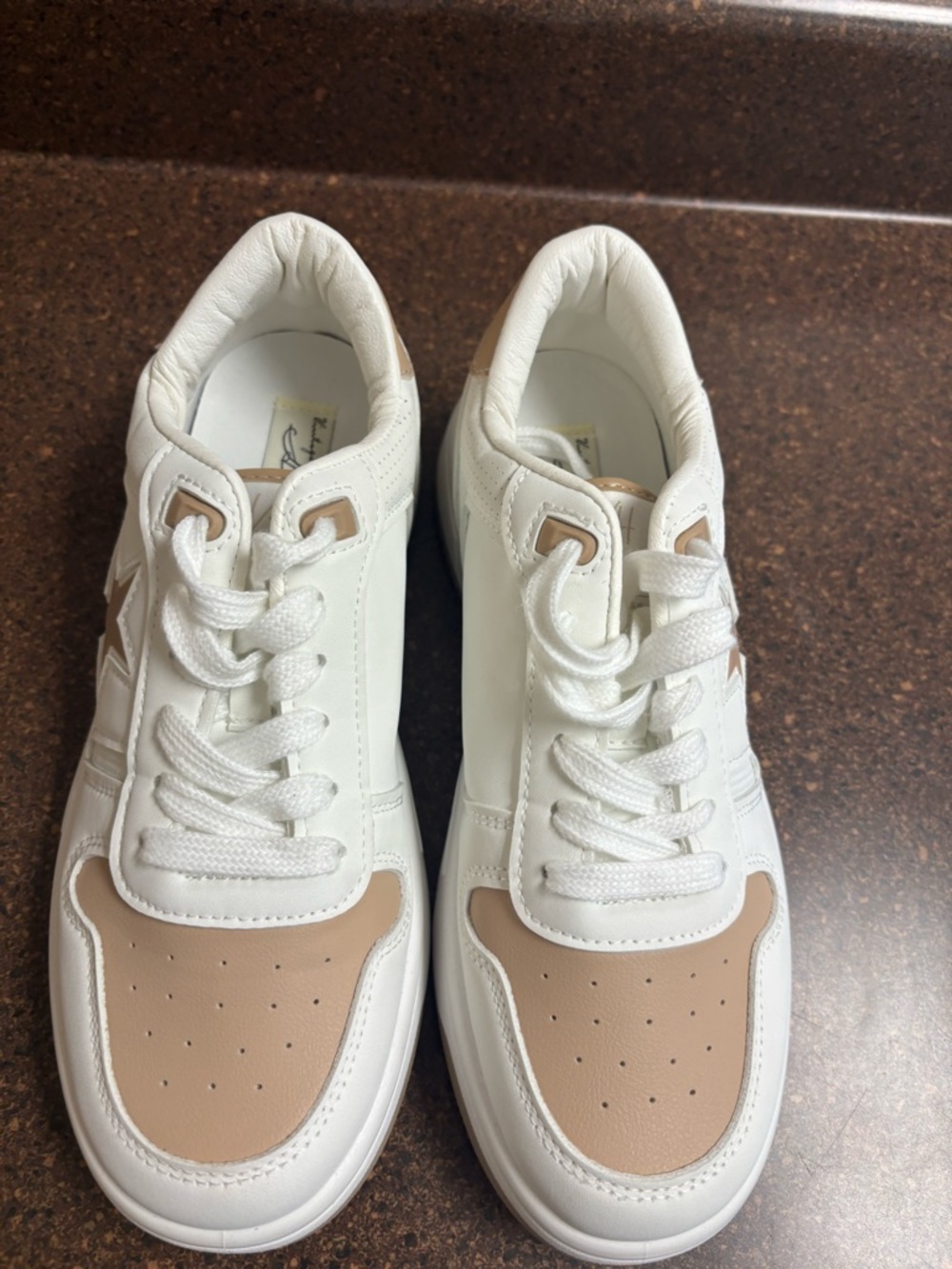Vintage Havana White Sneakers with Beige Accents